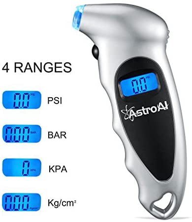 HUIQIAODS Digital Tire Air Pressure Gauge 150 PSI 4 Settings with Backlight LCD Display for Car Truck Bicycle-Blue digital tire pressure gauge 150 psi tire guage 
