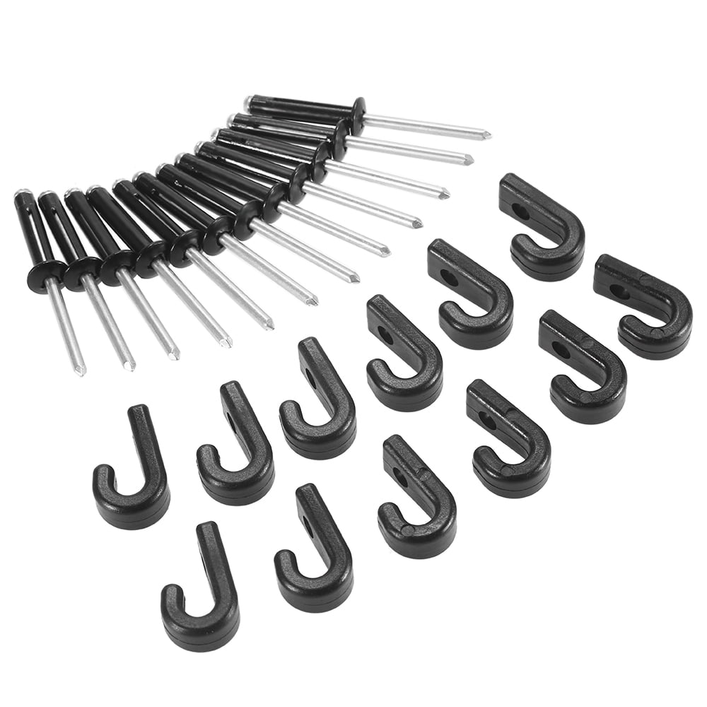 12 J Hooks With 12 Aluminum Rivets Set For Kayak Canoe Paddle Board Accessories 