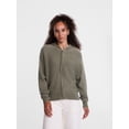thumbnail image 2 of Scenario Women's and Women's Plus Full Zip Hoodie Sweater, Sizes XS-4X, 2 of 6