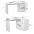 thumbnail image 3 of HOMCOM Bureau en L Table d'Ordinateur d'Angle avec Rangement pour Bureau à Domicile, 3 of 10