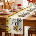 thumbnail image 5 of Country Kitchen Sunflowers Table Runner - 60 Inch Long Rustic Truck Vintage Farmhouse Cotton and Linen Blended Dress Scarves Farmhouse Table Runner for Kitchen Dining, Coffee Table, 13" x 60", 5 of 8