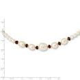 thumbnail image 4 of Auriga Fine Jewelry 14K Yellow Gold Pearl and Garnet Bead Necklace 18inch for Women, 4 of 5