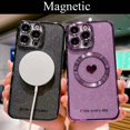 thumbnail image 4 of for iPhone 13 Pro Max Case Magnetic Glitter [ Compatible with MagSafe ], Bling Love Heart Clear Phone Case, Camera Protection Sparkly Plating Slim Soft Back Cover for Women Girls - Black, 4 of 10