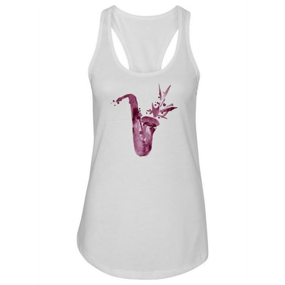 Watercolor Saxophone. Tank Women -Image by Shutterstock, Female Medium
