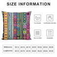 thumbnail image 6 of COMIO Striped Throw Pillow Cushion Cover, Colorful Retro Stripes Circles Boho Pattern 90's Style Rainbow Art Print, Decorative Square Accent Pillow Case, Fuchsia Blue,2 pcs White, 6 of 6