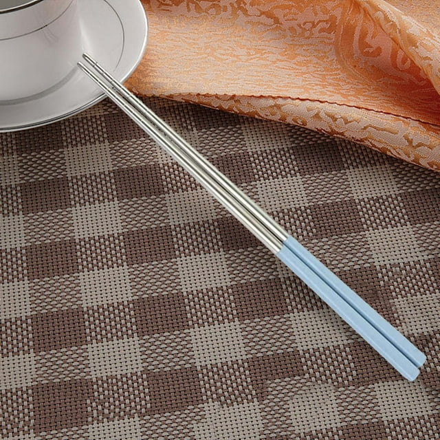 asddcavvf Stainless Steel Chopsticks Reusable Chopsticks Dishwasher Washable Non Metal Square Chopsticks As A Suitable for Kitchen Dinners Table Mats round