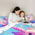thumbnail image 4 of Homewish Kawaii Salamander Axolotl 7pcs Bedding Comforter Set,Magic Animal Queen Bedding Sets,Purple Pink Blue Queen Sheet Sets For Children,Breathable Home Decor Reversible, 4 of 8