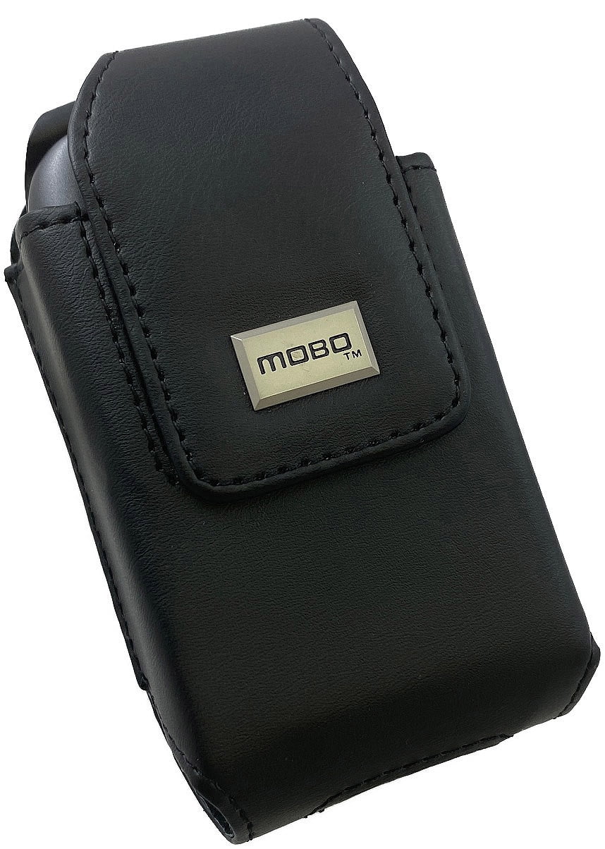 Black Leather Pouch Phone Case [with Rotating Belt Clip] for Consumer Cellular LINK Flip Phone