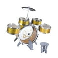 thumbnail image 4 of Juego de batería de jazz para niños, juguetes de percusión, compacto y liviano, juego de batería educativo para niños pequeños, regalo de cumpleaños, oro, 4 of 8