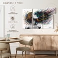 thumbnail image 5 of Elephant Stock Obsidian Wall Art - Horizontal Multi Panel Canvas - Living Room Wall Decor - Fashion And Beauty Multi Panel - Gray And Green Decor By Ashvin Harrison - 33" x 20", 5 of 8