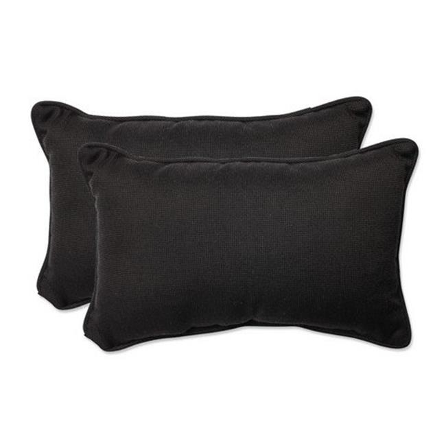 Pillow Perfect 590356 IndoorOutdoor Tweed Black Rectangular Throw