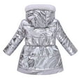 thumbnail image 5 of Povozer Girl's Winter Fleece Lined Long Parka Puffer Coat Thicken Ski Jacket with Hood(Silver,9T-10T), 5 of 6