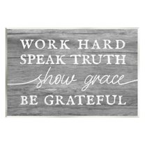 Stupell Industries Be Grateful Rustic Grain Pattern Motivational Phrase Graphic Art Unframed Art Print Wall Art, Design by Daphne Polselli