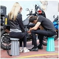 thumbnail image 4 of Portable Folding Stool, Camping Stool, Telescopic Height Adjustable 7-45cm, Telescopic Stool Backpack Stool--S-Black, 4 of 5