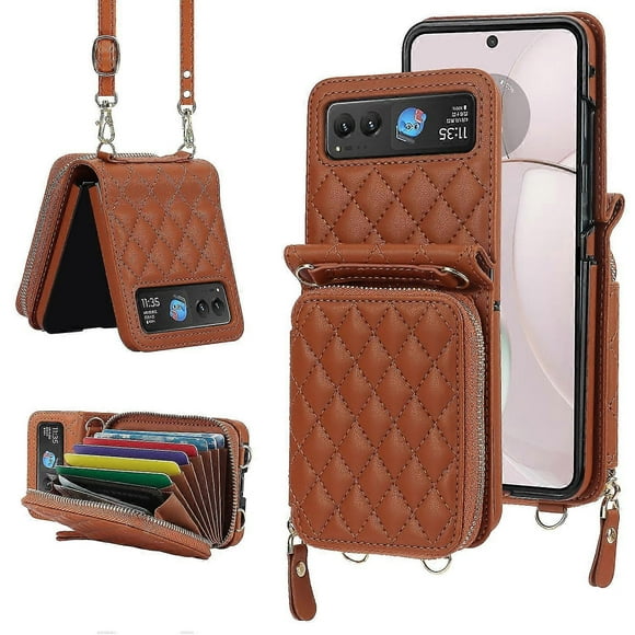 Rhombic Texture Card Bag Case For Motorola Razr 40