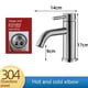 thumbnail image 1 of Los grifos fríos y calientes de acero inoxidable se utilizan especialmente para lavamanos y lavabos de acero en la plataforma alta del baño., 1 of 4