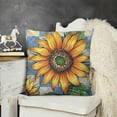 thumbnail image 2 of YINGXI  Basket Sunflower Pillow Cover Blue Yellow Decorative Throw Pillow Case Outdoor Sofa Blue Buffalo Plaid Farmhouse Daisy Home Decor for Summer Fall Spring (BS-Blue) 18x18in, 2 of 5