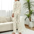 thumbnail image 3 of Top-kevin Champagne Glasses Snowflakes Pine Women's Long-Sleeve Shirt And Full-Length Bottom Pajama Set, 3 of 12