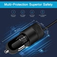 thumbnail image 2 of USB C Car Charger,FiveBox 3.4A Fast Charging Car Charger Adapter with 3ft Type C Cable Car Phone Charger USB C Cable Type C Car Charger Cigarette Lighter Adapter,Black, 2 of 6