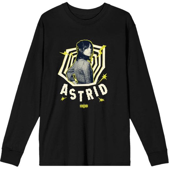 Beetlejuice Beetlejuice Astrid Adult Black Crew Neck Long Sleeve Tee-Medium