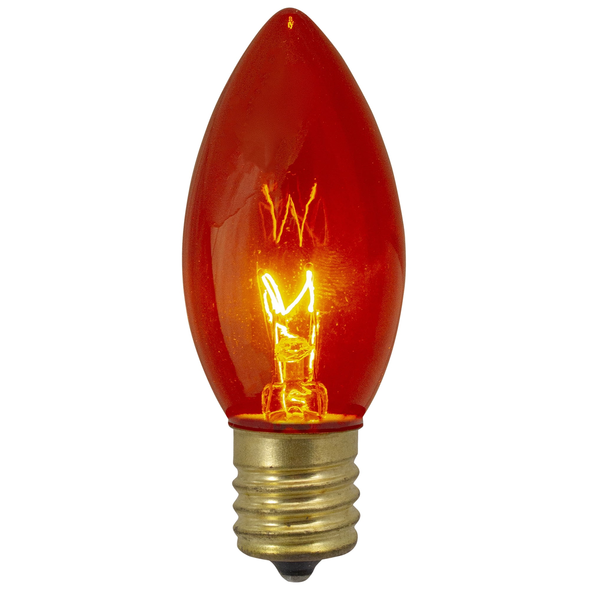 Set of 4 Orange C9 Transparent Christmas Replacement Bulbs - 3"