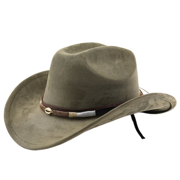 Womens Mens Western Cowboy Hat Curved Brim Outdoor Adventure Travel Riding Country Concert Rodeo Dress Up