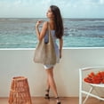 thumbnail image 2 of Knitted Shoulder Tote Bag Large Crochet Beach Purse Summer Handbag for Women Stylish Boho Accessory, 2 of 5