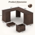thumbnail image 5 of Farmhouse L Shaped Computer Desk with File Cabinet & 3 Drawers,  69" Large Executive Desk with Charging Station, Rustic Corner Desk with Storage File Drawer for Home Office Workstation, Rustic Brown, 5 of 9