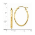 thumbnail image 4 of Primal Gold 14K Yellow Gold Lightweight Diamond Cut Oval Hoop Earrings, 4 of 4