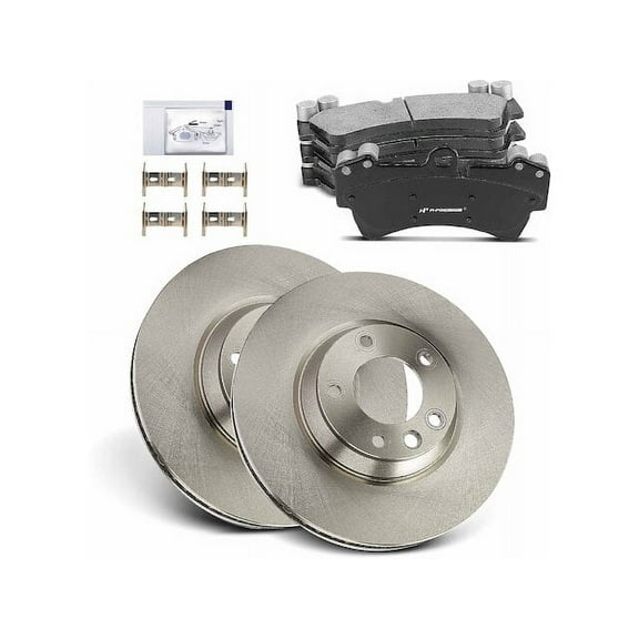 Front Brake Pad and Rotor Kit 6 - Compatible with 2007 - 2015 Audi Q7 2008 2009 2010 2011 2012 2013 2014