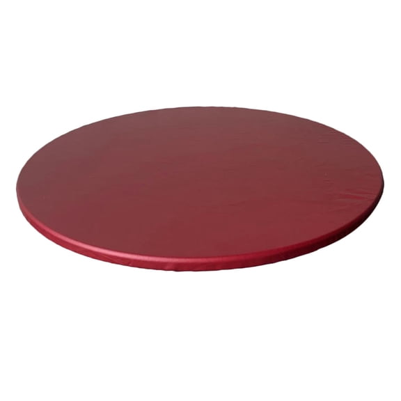yotijay Anti-slip Polyester Fitted Table Cover Cloth Round Tablecover with Elastic Edged Red