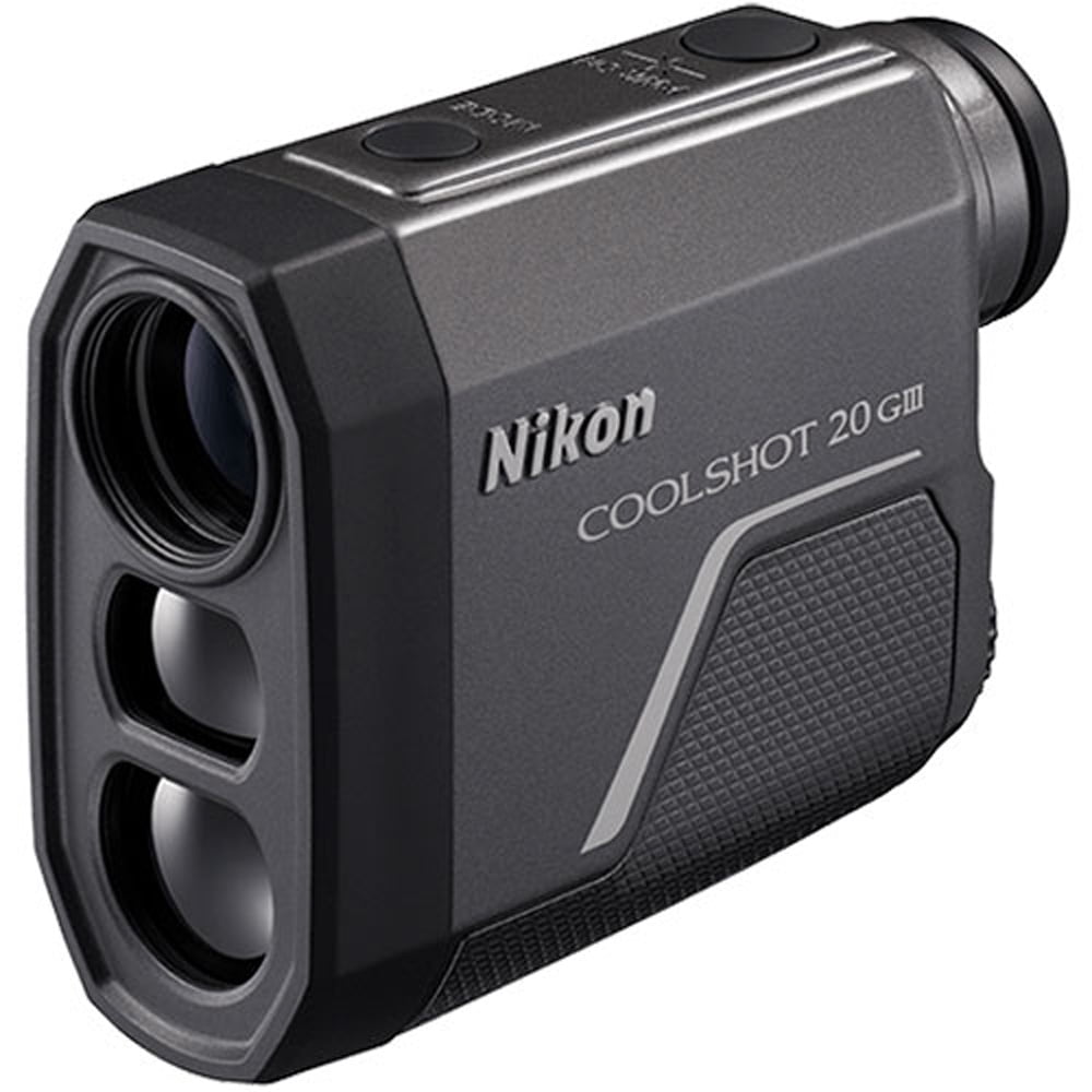 Nikon 16780 COOLSHOT 20 GIII Golf Rangefinder, Rainproof, Locked On Quake Bundle with Deco Essentials Neoprene Zippered Headcover for Golf Club Iron Head Covers Set & 7-in-1 Multi-Function Golf Tool