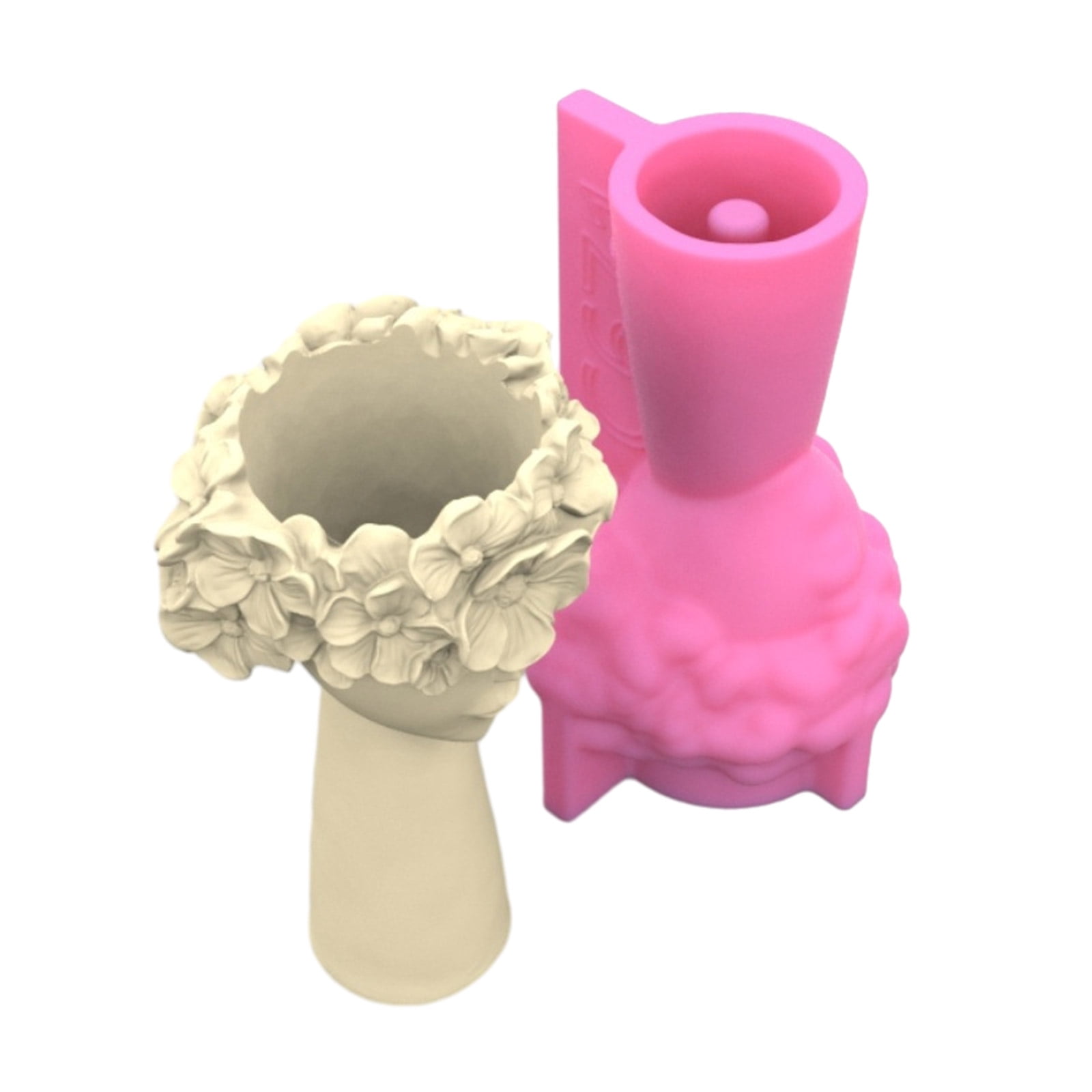 BELOWSYALER Flowerpot Mold 3D Flower Girl Pen Holder Silicone Mould Concrete Plaster Planter Vase Mold Epoxy Resin Molds