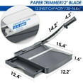 thumbnail image 4 of Heavy Duty Paper Trimmer, 12" Cut Length A4-B7 Guillotine Paper Cutter Photo Guillotine Craft Machine, 16 Sheets Capacity for Standard Cutting of Paper, Photos, 4 of 6