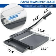 Heavy Duty Paper Trimmer, 12 Cut Length A4-B7 Guillotine Paper Cutter Photo Guillotine Craft Machine, 16 Sheets Capacity for Standard Cutting of Paper, Photos