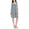 thumbnail image 2 of FORMRS Summer Dress for Women Loose U Neck Sleeveless Midi Beach Sundresses with Pockets, Blue Cute Train Pattern, 2 of 8