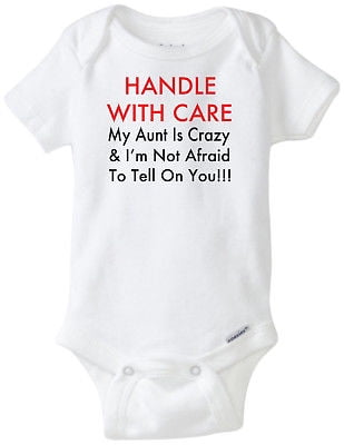 Crazy Aunt Baby Grow//Bodysuit//Romper//T-Shirt /& Feeding Bib 0-24m Girl Boy Funny