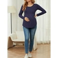 thumbnail image 4 of Yawrut Ladies Maternity ruffled Pleated Stretch Slim Comfortable long sleeve top, 4 of 6