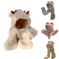 thumbnail image 7 of Dengjunhu Thicken Scarf 3 in 1 with Pocket Antler Design Non-shedding Furry Hat Scarf Glove Integrated Set for Outdoor, 7 of 7