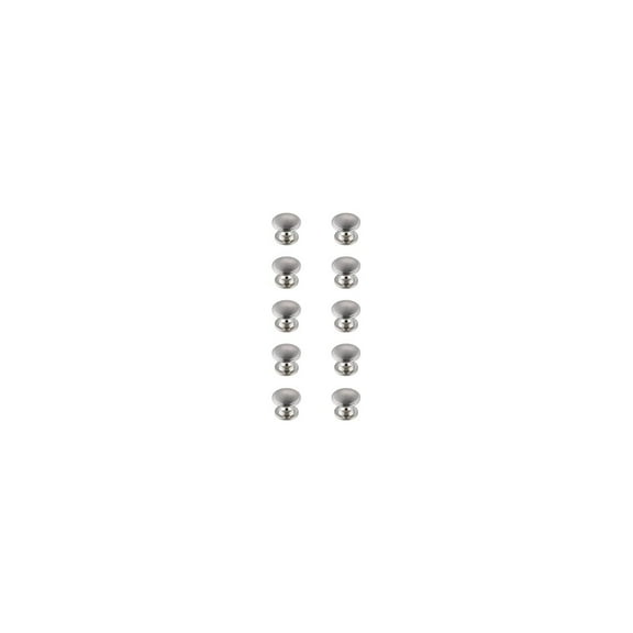 Elegant Decor Home Decorative Kaid 1.2" Diameter Brushed Nickel Mushroom Knob Multipack (Set of 10)