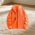 thumbnail image 4 of vdgthytj Jackets for Women Fleece Full Zip Stand Collar Long Sleeve Solid Fall Winter Casual Outerwear with Pockets(Small,Orange), 4 of 4