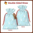 thumbnail image 2 of Fuzoiu Cute Bunny Print Christmas Gift Bag,Burlap Gift Bag with Drawstring Closure & Hang Tag,Perfect for Holidays, Birthdays, and Special Occasions-Small, 2 of 7