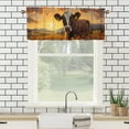 thumbnail image 3 of Farm Cow Kitchen Curtain Valances Farmhouse Animal Fall Floral Sunflower Sunset Window Valance for Bedroom Bathroom Living Room Dining Room Valances Set 54 by 18 in, 1 Panel, 3 of 6