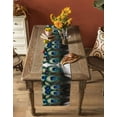 thumbnail image 4 of Peacock Feathers Burlap Cotton Table Runner 13x120 Inches Long, Beautiful Elegant Texture Watercolors Farmhouse Table Runners, Outdoor Dining Tablecloths Decor for Baby Shower/Party/Wedding, 4 of 6