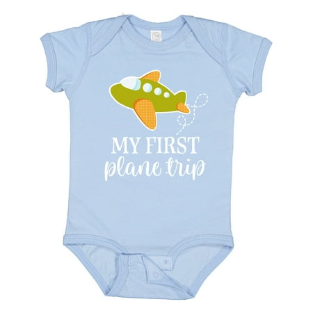 

Inktastic My First Plane Trip Airplane Travel Gift Baby Boy or Baby Girl Bodysuit