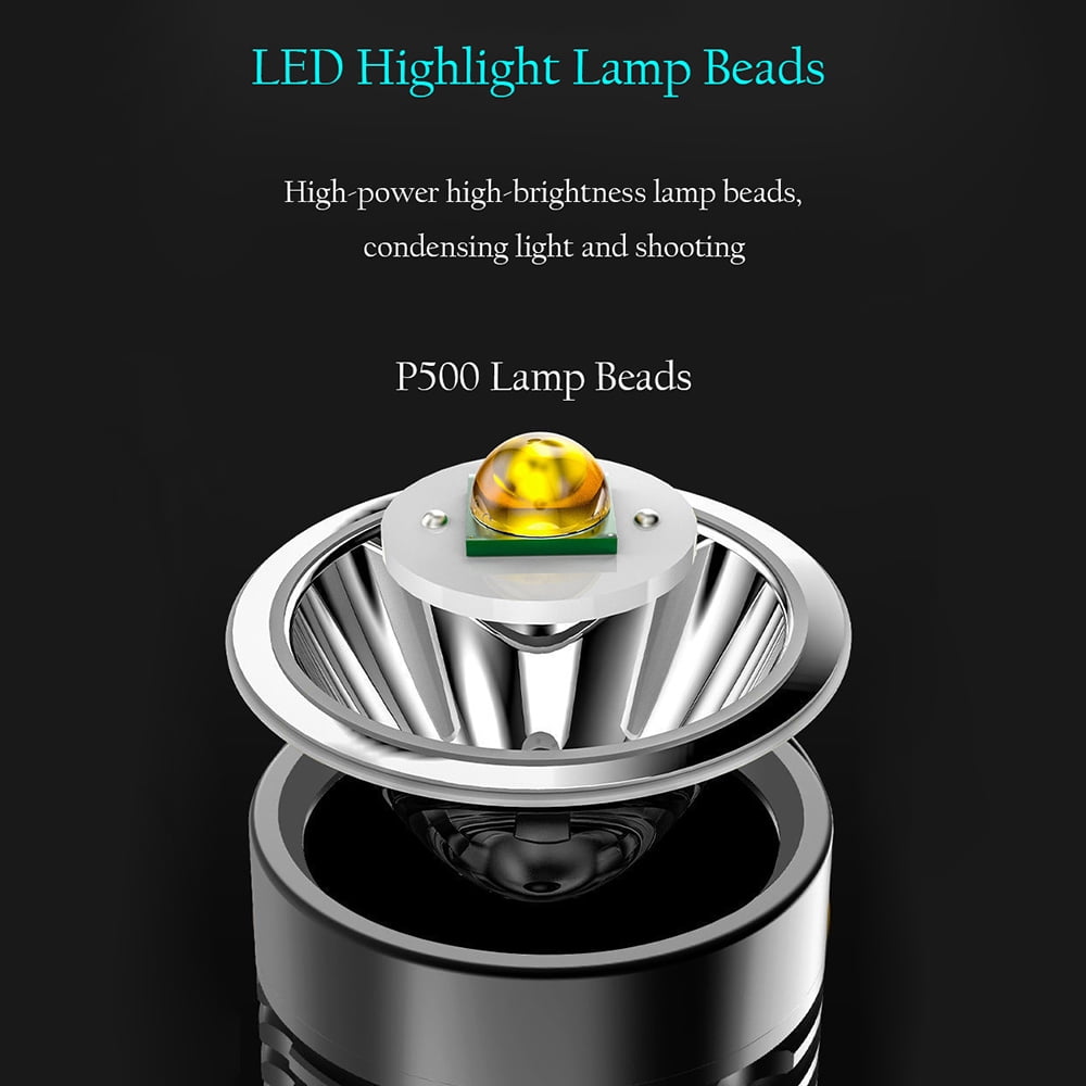 High Power LED Flashlights Camping Torch With 4 Lamp Beads And COB