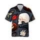 thumbnail image 2 of Venta caliente de verano, nuevas camisetas con estampado 3D, estampado de cuervos, solapa, manga corta, moda de terror, camisetas casuales para hombres, traje, camisetas de un solo pecho, 2 of 5