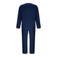 thumbnail image 4 of Zylanna Men's Casual Outfit Sets, Long Sleeve V-Neck Elastic Waist 2 Piece Pullover + Pants Sets for Men Navy, 4 of 6