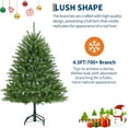 thumbnail image 3 of Senfot 4.5FT Prelit Artificial Christmas Tree with 200 Lights, Foldable Stand, On/Off Foot Pedal, Easy Assembly, Christmas Holiday Decoration for Home, Party, Office, Green, 3 of 7