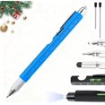 thumbnail image 1 of One Pen Nine Functions -Christmas Gifts for Men, 9 in 1 Multitool Pen with LED Light, Cool Gadgets, Stocking Stuffers Gifts for Men, White Elephant Gifts for Adults, Mens Stocking Stuffers (Blue), 1 of 1
